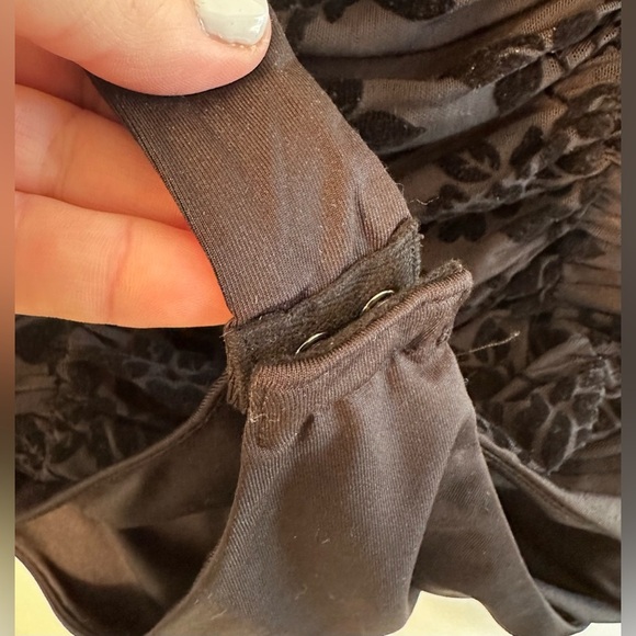 MARJORELLE Revolve S BK CHEEKY Julius Velvet Burnout Thong Bodysuit Puff Sleeve - Picture 9 of 11